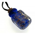 Lachrymatory Style Navy Glass Bottle Pendant